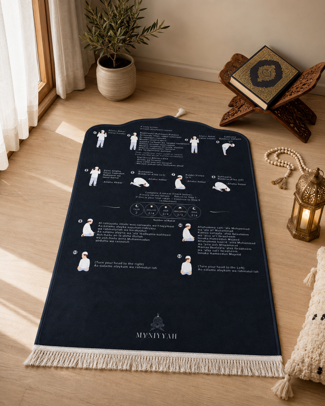 MyNiyyah Phonetic Prayer Mat — Step by Step Salah Guide